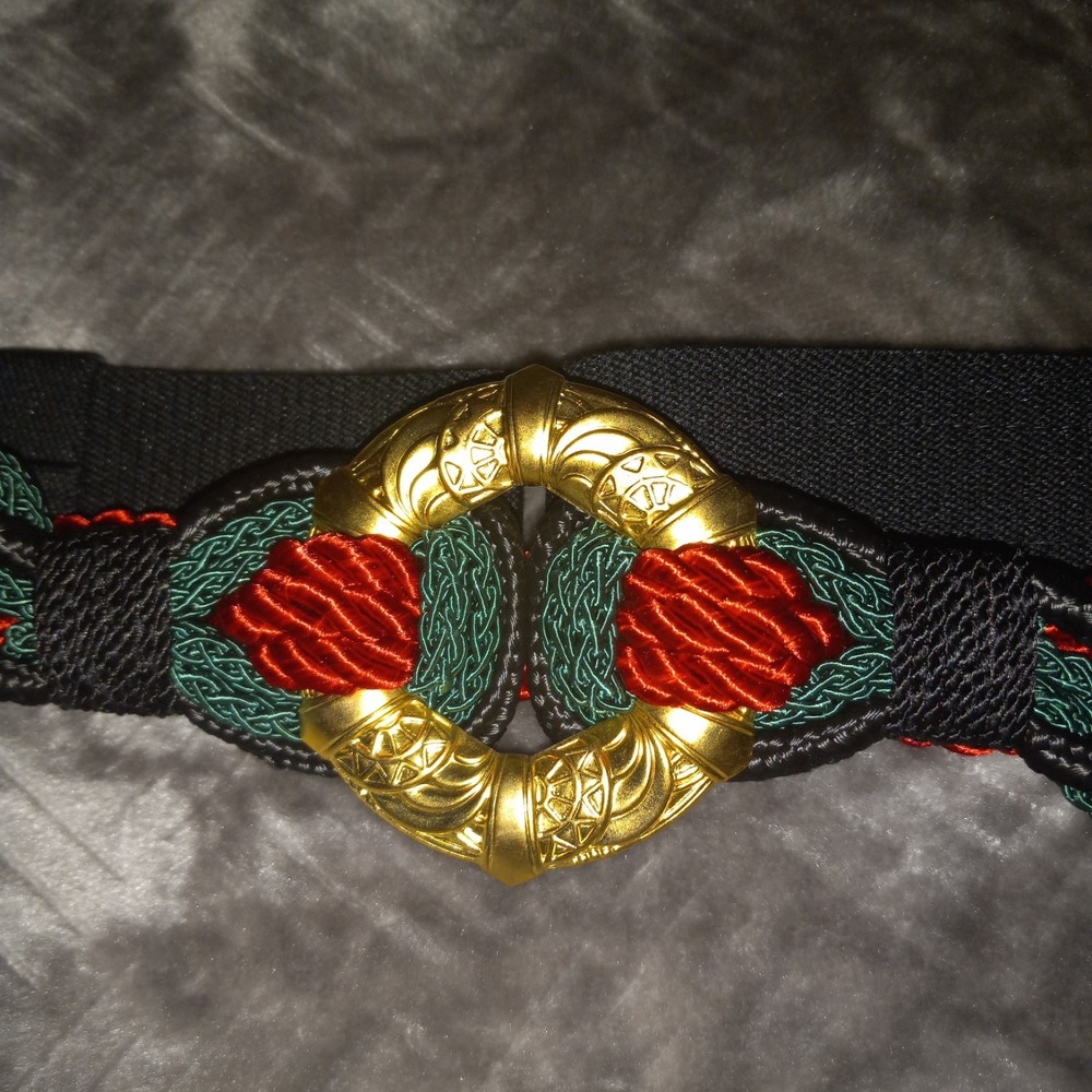 Vintage 80s 90s Women's Belt Woven Braided Fabric Cord Stretchy 40" Long Taiwan